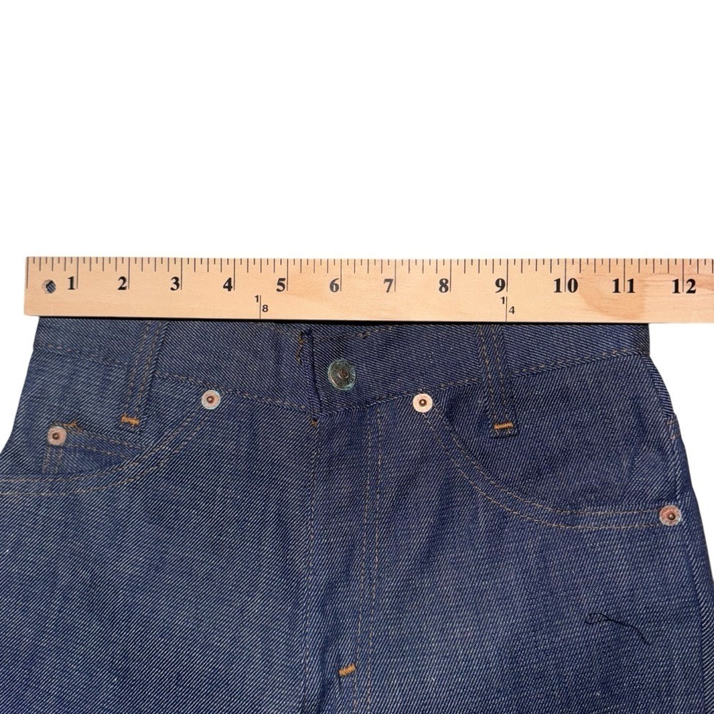 Vintage 70's Levi's Bell Bottom Jeans new deadstock Sz 24 Raw Denim USA - Picture 7 of 8